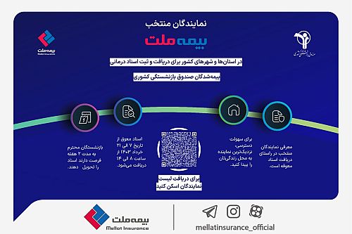 آدرس و اطلاعات نمایندگان منتخب بیمه ملت برای ارائه اسناد درمانی بیمه‌شدگان صندوق بازنشستگی کشوری