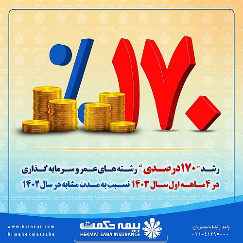 "رشد ۱۷۰ درصدی" بیمه های عمر و سرمایه گذاری شرکت بیمه حکمت صبا