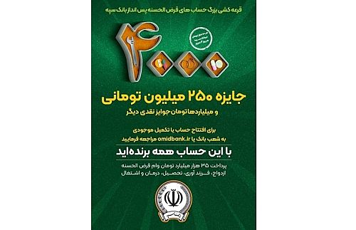  افزایش جوایز جشنواره بزرگ قرعه‌کشی حساب‌های قرض‌الحسنه پس‌انداز بانک سپه