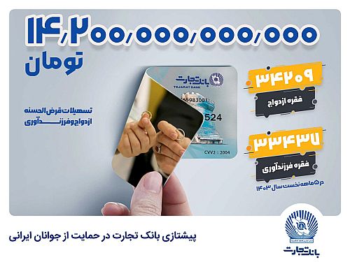  تجارت؛ بانک نخست کشور در حمایت از ازدواج و فرزندآوری جوانان ایرانی 