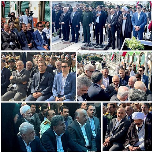 عطرافشانی گلزار شهدای ساری با حضور رئیس بنیاد شهید و امور ایثارگران کشور و مدیرعامل بیمه دی