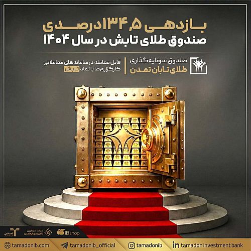 بازدهی 134.5درصدی صندوق طلای تابش در سال 1404