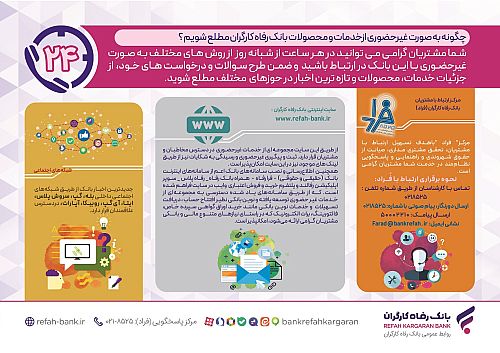 چگونه به صورت غیرحضوری از خدمات و محصولات بانک رفاه کارگران مطلع و بهره‌مند شویم؟