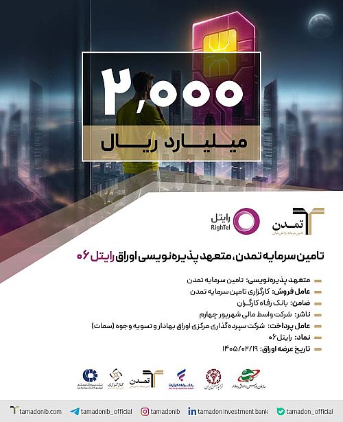تامین سرمایه تمدن، متعهد پذیره‌نویسی اوراق «رایتل ۰۶»