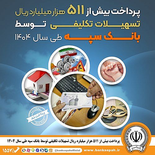 پرداخت بیش از ۵۱۱ هزار میلیارد ریال تسهیلات تکلیفی توسط بانک سپه طی سال 1404