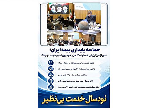 حماسه پایداری بیمه ایران؛ عبور از مرز ارزیابی خسارت ۳۰ هزار خودروی آسیب‌دیده در جنگ