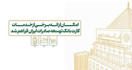 امکان ارائه برخی از خدمات کارت بانک توسعه صادرات ایران فراهم شد