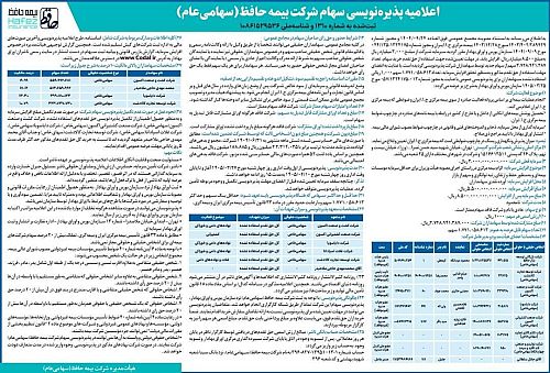 پذیره‌نویسی بیمه حافظ؛ سرمایه شرکت ۲.۸ برابر می‌شود