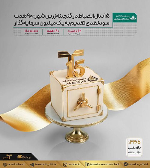 ۱۵ سال انضباط در گنجینه زرین شهر؛ ۹۰ همت سود نقدی تقدیم به یک میلیون سرمایه‌گذار