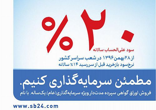 اوراق گواهی سپرده 20 درصدی در بانک سامان عرضه می‌شود