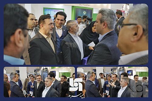 بازدید رئیس هیات مدیره و مدیرعامل سازمان منطقه آزاد قشم از غرفه بیمه سرمد 